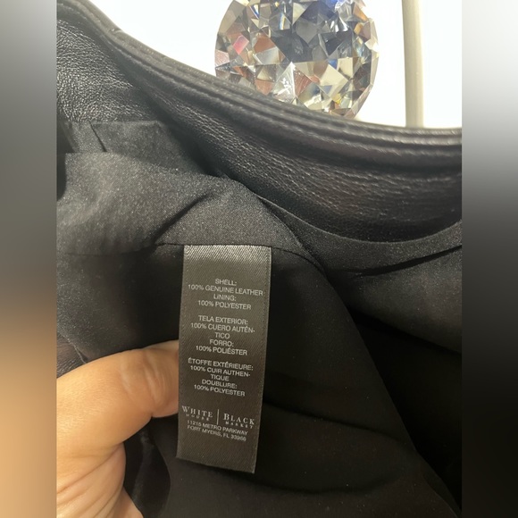 White House Black Market Black Leather Skirt size 10 NWOT - Picture 8 of 13
